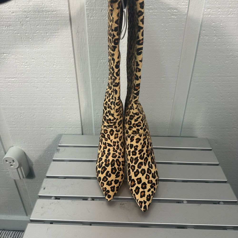Linea Paolo Perfect Knee High Boot Leopard Print Size 5.5 NWOT - Picture 2 of 11